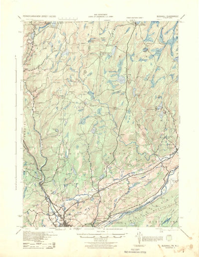 United States Geological Survey Bushkill, PA-NJ (1943, 62500-Scale) digital map