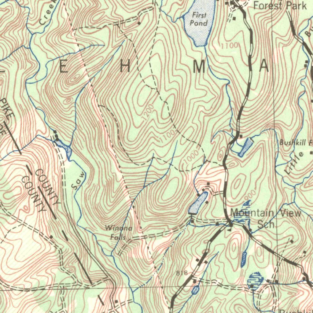 Bushkill, PA-NJ (1943, 62500-Scale) Map by United States Geological ...