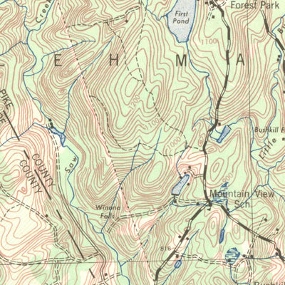 United States Geological Survey Bushkill, PA-NJ (1943, 62500-Scale) digital map
