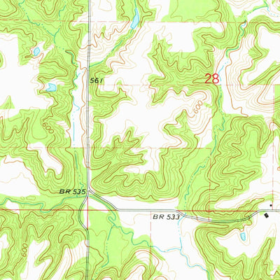 United States Geological Survey Bushnell East, IL (1974, 24000-Scale) digital map