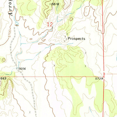 United States Geological Survey Bustos Well, NM (1972, 24000-Scale) digital map
