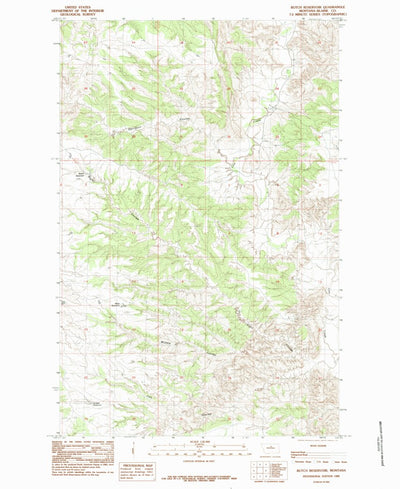 United States Geological Survey Butch Reservoir, MT (1985, 24000-Scale) digital map