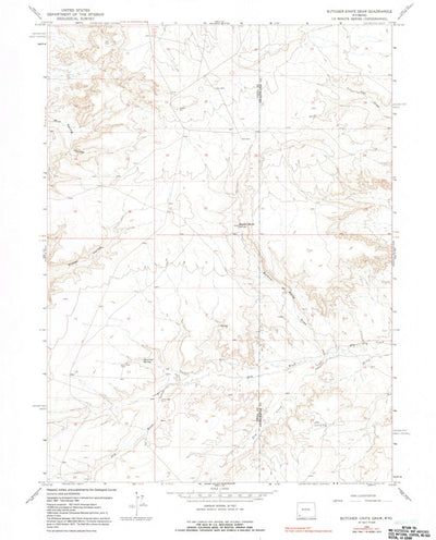 United States Geological Survey Butcher Knife Draw, WY (1964, 24000-Scale) digital map