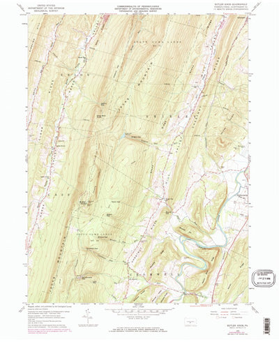 United States Geological Survey Butler Knob, PA (1959, 24000-Scale) digital map