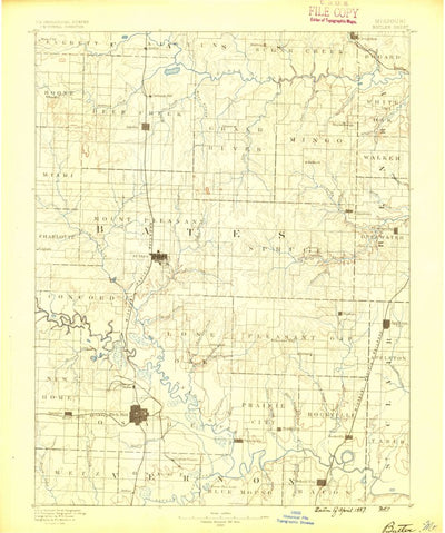 United States Geological Survey Butler, MO (1887, 125000-Scale) digital map