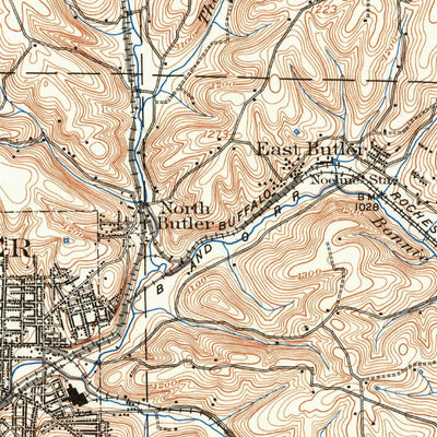 United States Geological Survey Butler, PA (1909, 62500-Scale) digital map