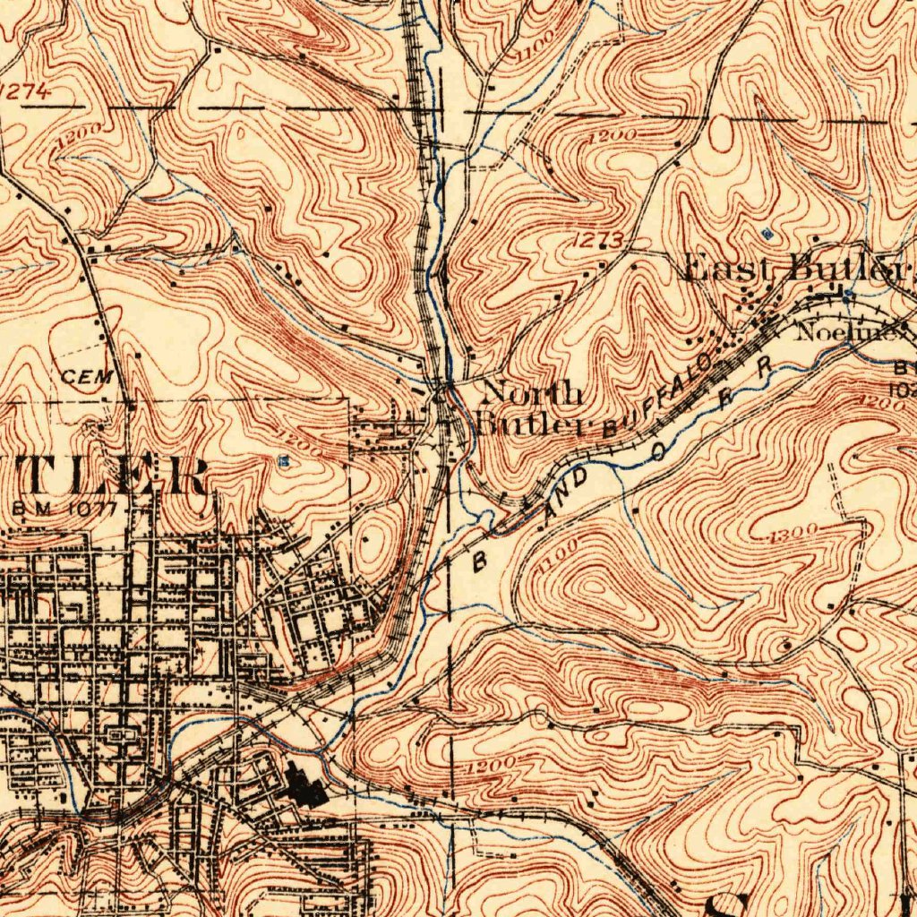 Butler, PA (1911, 62500-Scale) Map by United States Geological Survey ...