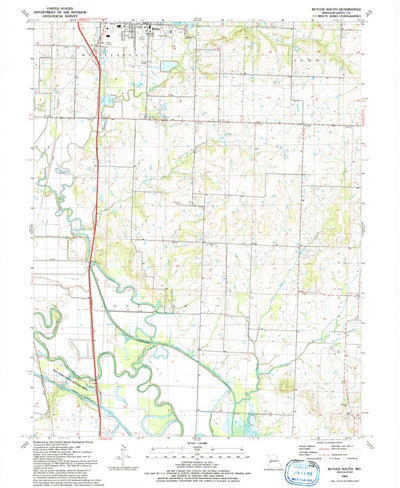 United States Geological Survey Butler South, MO (1991, 24000-Scale) digital map