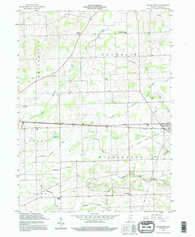 United States Geological Survey Butler West, IN (1992, 24000-Scale) digital map