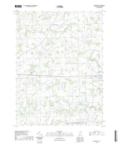 United States Geological Survey Butler West, IN (2022, 24000-Scale) digital map