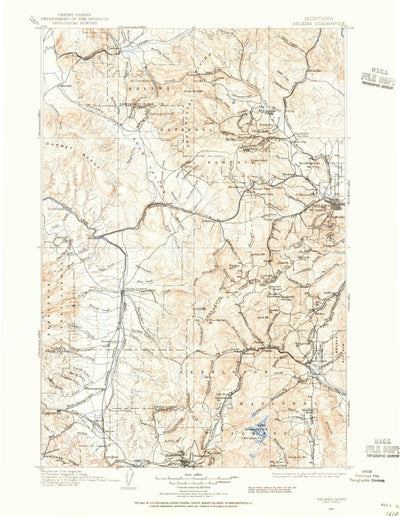 United States Geological Survey Butte E, MT (1899, 250000-Scale) digital map