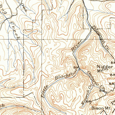 United States Geological Survey Butte E, MT (1899, 250000-Scale) digital map