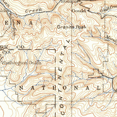United States Geological Survey Butte E, MT (1899, 250000-Scale) digital map