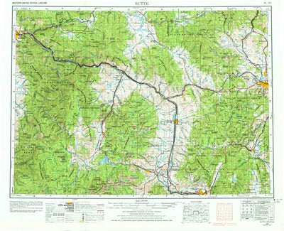 United States Geological Survey Butte, MT (1958, 250000-Scale) digital map
