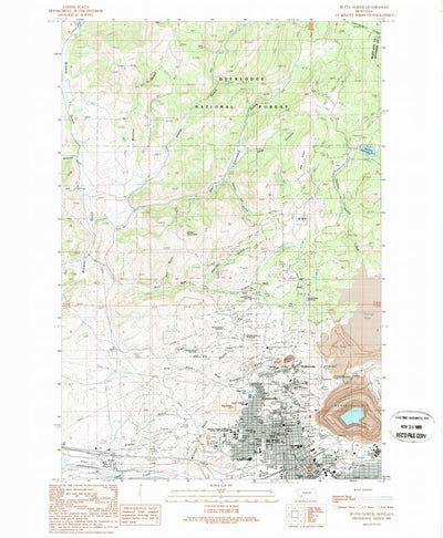 United States Geological Survey Butte North, MT (1989, 24000-Scale) digital map