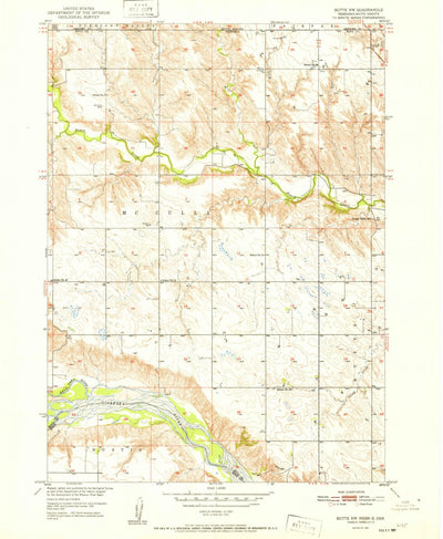 United States Geological Survey Butte NW, NE-SD (1951, 24000-Scale) digital map