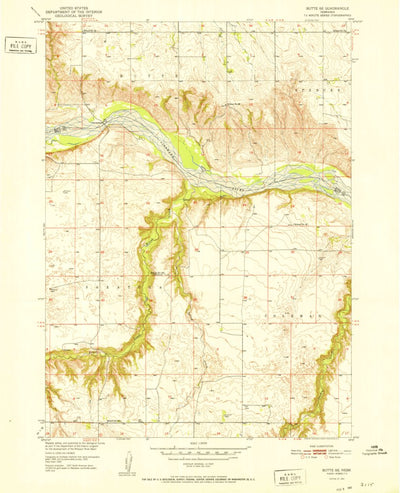 United States Geological Survey Butte SE, NE (1952, 24000-Scale) digital map