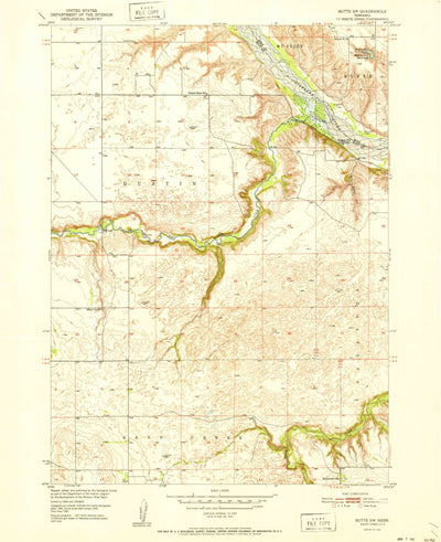 United States Geological Survey Butte SW, NE (1951, 24000-Scale) digital map