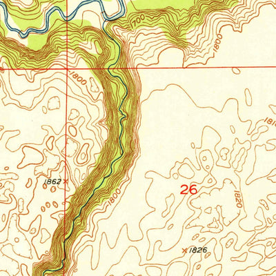 United States Geological Survey Butte SW, NE (1951, 24000-Scale) digital map