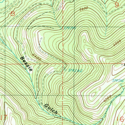 United States Geological Survey Butterfield Gulch, ID (1990, 24000-Scale) digital map