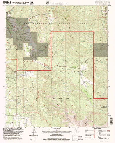 United States Geological Survey Butterfly Peak, CA (1996, 24000-Scale) digital map
