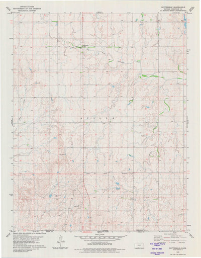 United States Geological Survey Buttermilk, KS-OK (1980, 24000-Scale) digital map