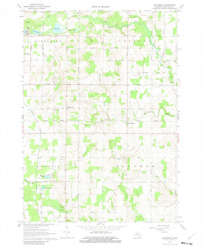 United States Geological Survey Butternut, MI (1967, 24000-Scale) digital map