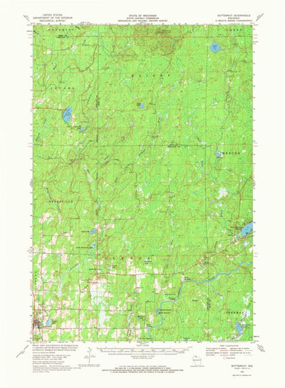 United States Geological Survey Butternut, WI (1968, 62500-Scale) digital map