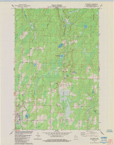 United States Geological Survey Butternut, WI (1984, 24000-Scale) digital map