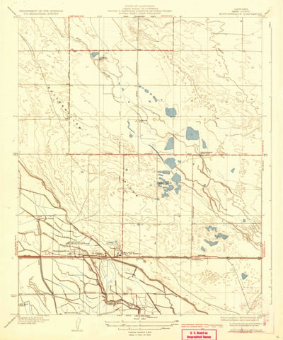 United States Geological Survey Buttonwillow, CA (1932, 31680-Scale) digital map