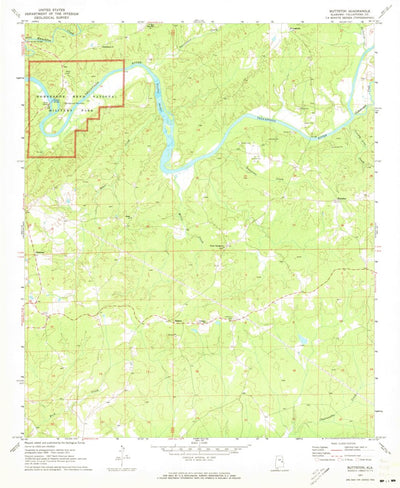 United States Geological Survey Buttston, AL (1971, 24000-Scale) digital map