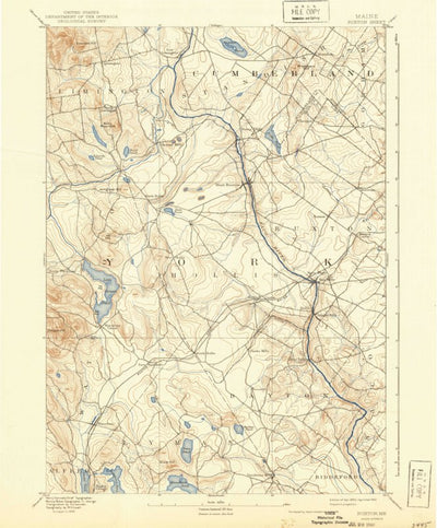 United States Geological Survey Buxton, ME (1892, 62500-Scale) digital map
