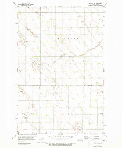 United States Geological Survey Buxton NW, ND (1971, 24000-Scale) digital map