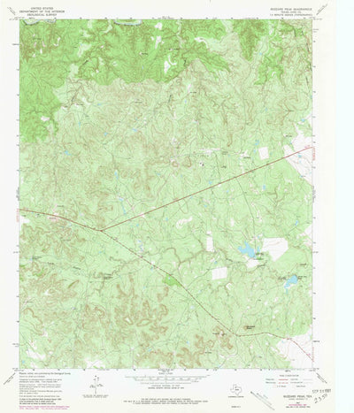 United States Geological Survey Buzzard Peak, TX (1967, 24000-Scale) digital map