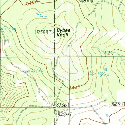 United States Geological Survey Bybee Knoll, UT (1990, 24000-Scale) digital map