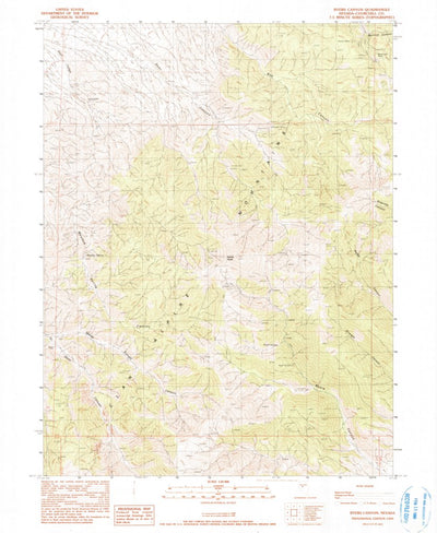 United States Geological Survey Byers Canyon, NV (1990, 24000-Scale) digital map