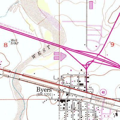 United States Geological Survey Byers, CO (1956, 24000-Scale) digital map