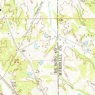 United States Geological Survey Byhalia NW, MS-TN (1971, 24000-Scale) digital map