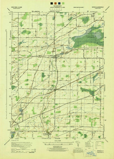 United States Geological Survey Byron, NY (1944, 31680-Scale) digital map