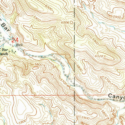 United States Geological Survey C Bar Ranch, NM (1963, 24000-Scale) digital map