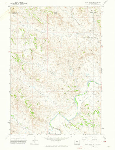 United States Geological Survey Cabin Creek NE, WY-MT (1971, 24000-Scale) digital map