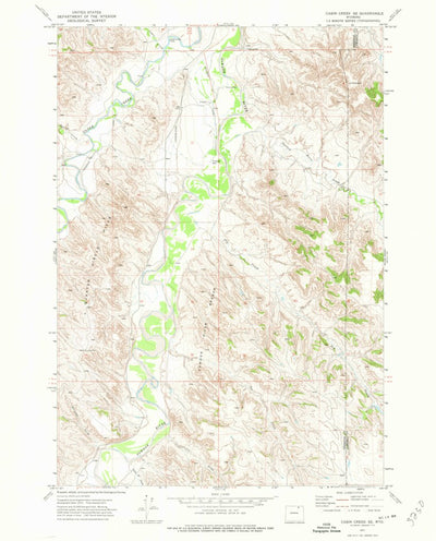 United States Geological Survey Cabin Creek SE, WY (1971, 24000-Scale) digital map