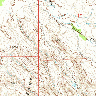 United States Geological Survey Cabin Creek SE, WY (1971, 24000-Scale) digital map