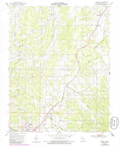 United States Geological Survey Cabool NE, MO (1951, 24000-Scale) digital map