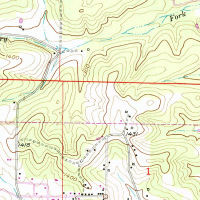 United States Geological Survey Cabool NE, MO (1951, 24000-Scale) digital map