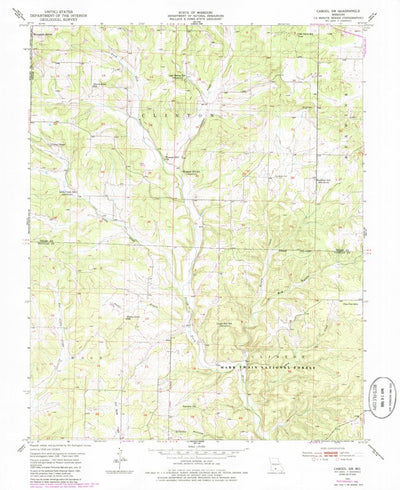 United States Geological Survey Cabool SW, MO (1950, 24000-Scale) digital map