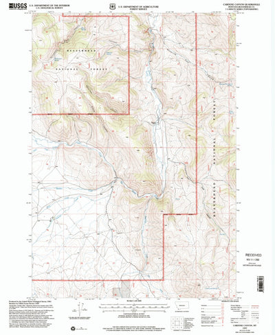 United States Geological Survey Caboose Canyon, MT (1997, 24000-Scale) digital map