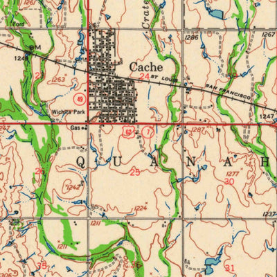 United States Geological Survey Cache, OK (1956, 62500-Scale) digital map
