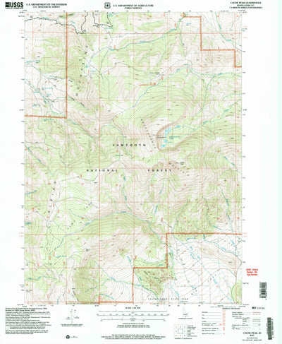 United States Geological Survey Cache Peak, ID (2001, 24000-Scale) digital map