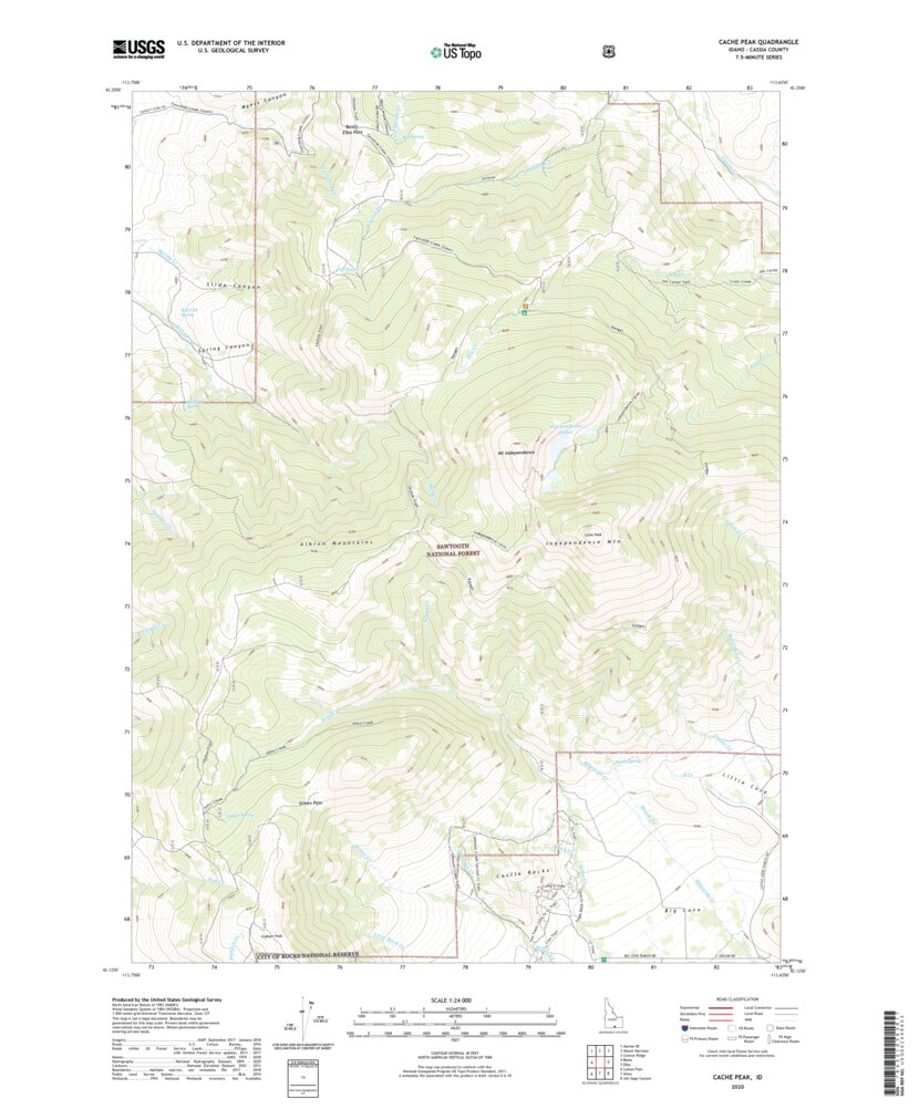 Cache Peak, ID (2020, 24000-Scale) Map by United States Geological ...